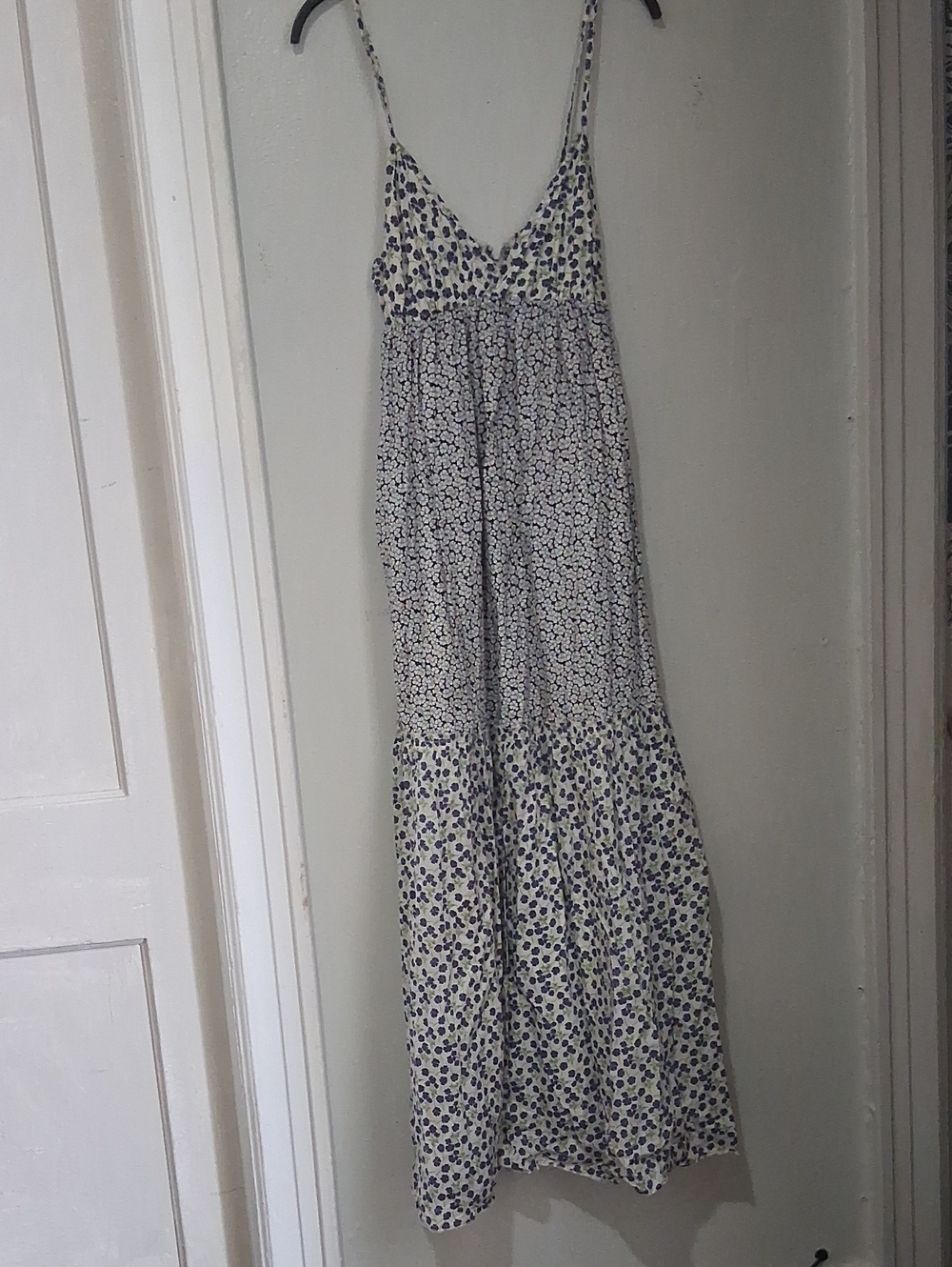 GAP Cream Sundress with Blue Floral Print
